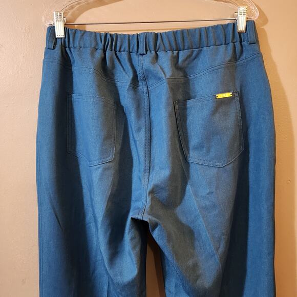Iman Womens Pull On Pants Size L Blue Elastic Waist Mid Rise Boot Cut Stretch - Picture 7 of 8